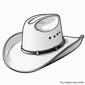 Cowgirl Hat Coloring Pages for Kids 4