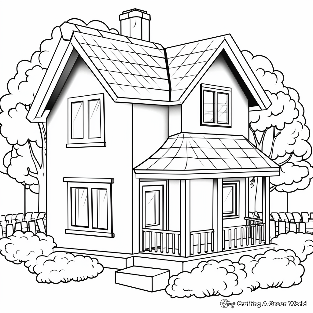 Cozy Cabin in the Woods Coloring Pages 3