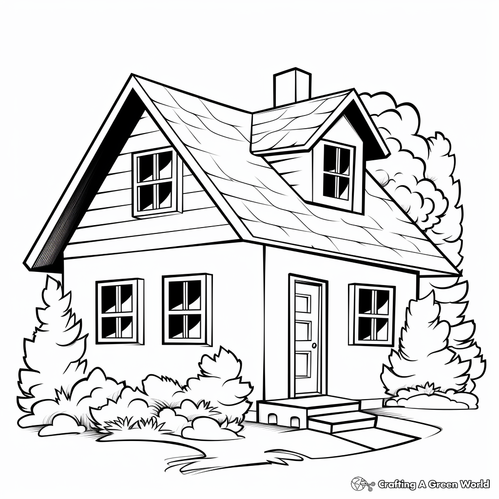 Cozy Cabin in the Woods Coloring Pages 4