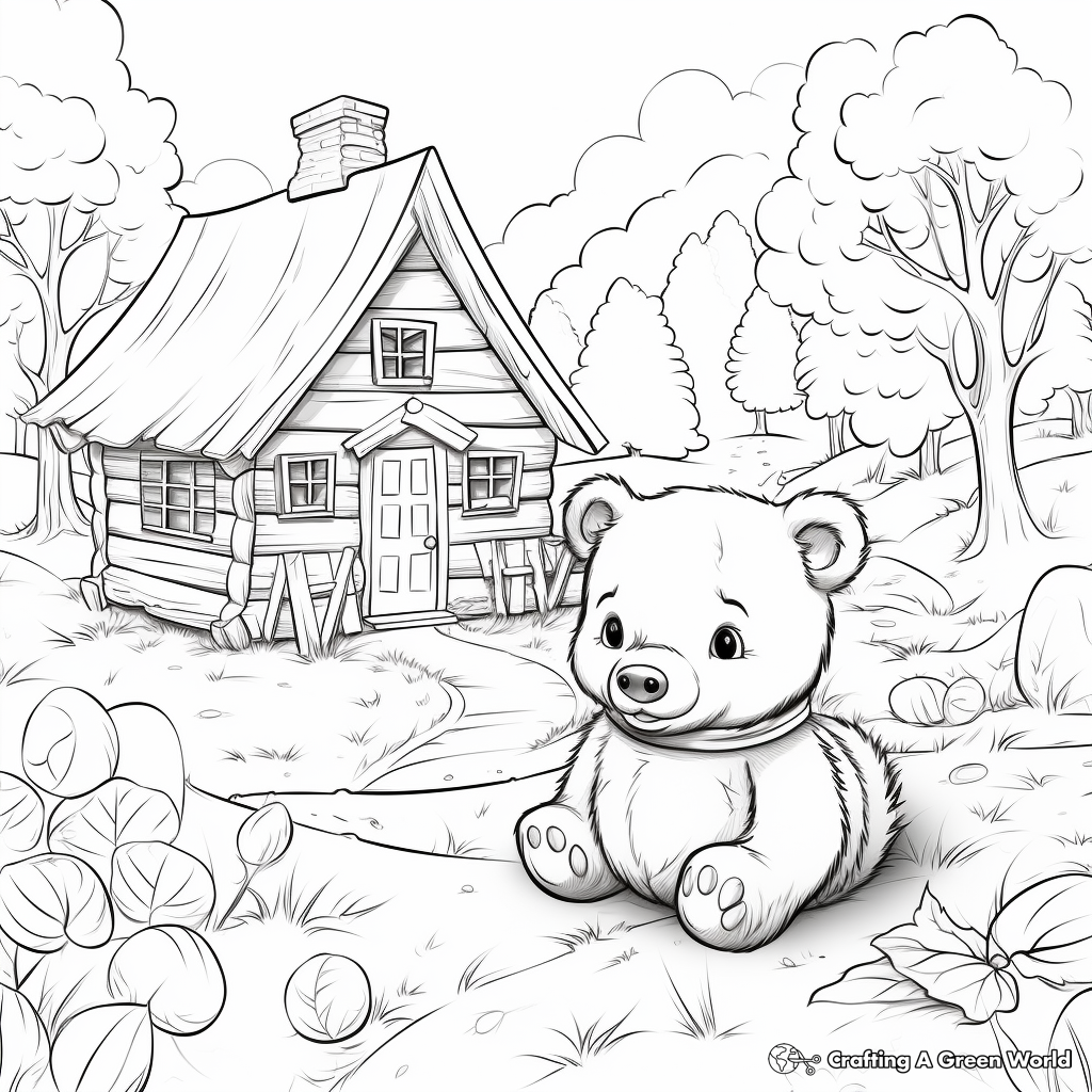 Cozy Fall Bear Hunt Coloring Pages 3