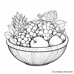 Cozy Fruit Basket Coloring Pages for Relaxation 2