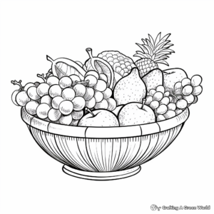 Cozy Fruit Basket Coloring Pages for Relaxation 3