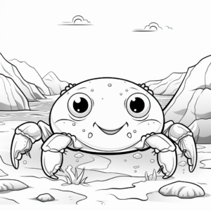 Crab Coloring Pages for Kids 2