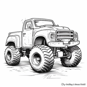 Crafty RC Mud Truck Coloring Pages for Hobbyists 1