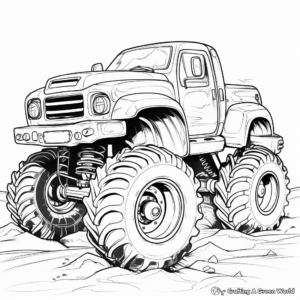 Crafty RC Mud Truck Coloring Pages for Hobbyists 4