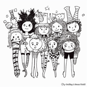Crazy Slumber Party Socks Coloring Pages 1