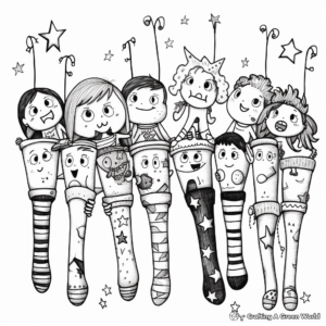 Crazy Slumber Party Socks Coloring Pages 3