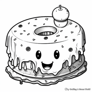 Cream-filled Donut Coloring Pages for Adults 1