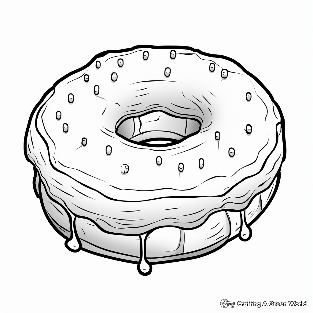 Cream-filled Donut Coloring Pages for Adults 2