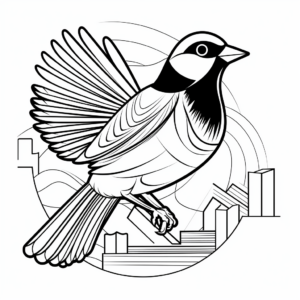 Creative Abstract Black Capped Chickadee Coloring Pages for Artists 3