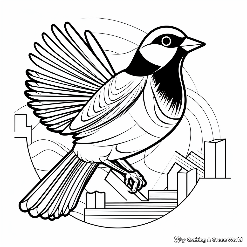 Creative Abstract Black Capped Chickadee Coloring Pages for Artists 3