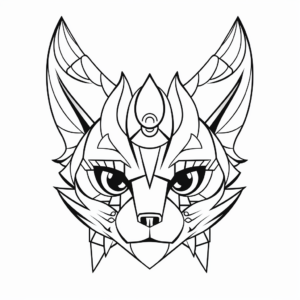 Creative Abstract Cat Head Coloring Pages 1