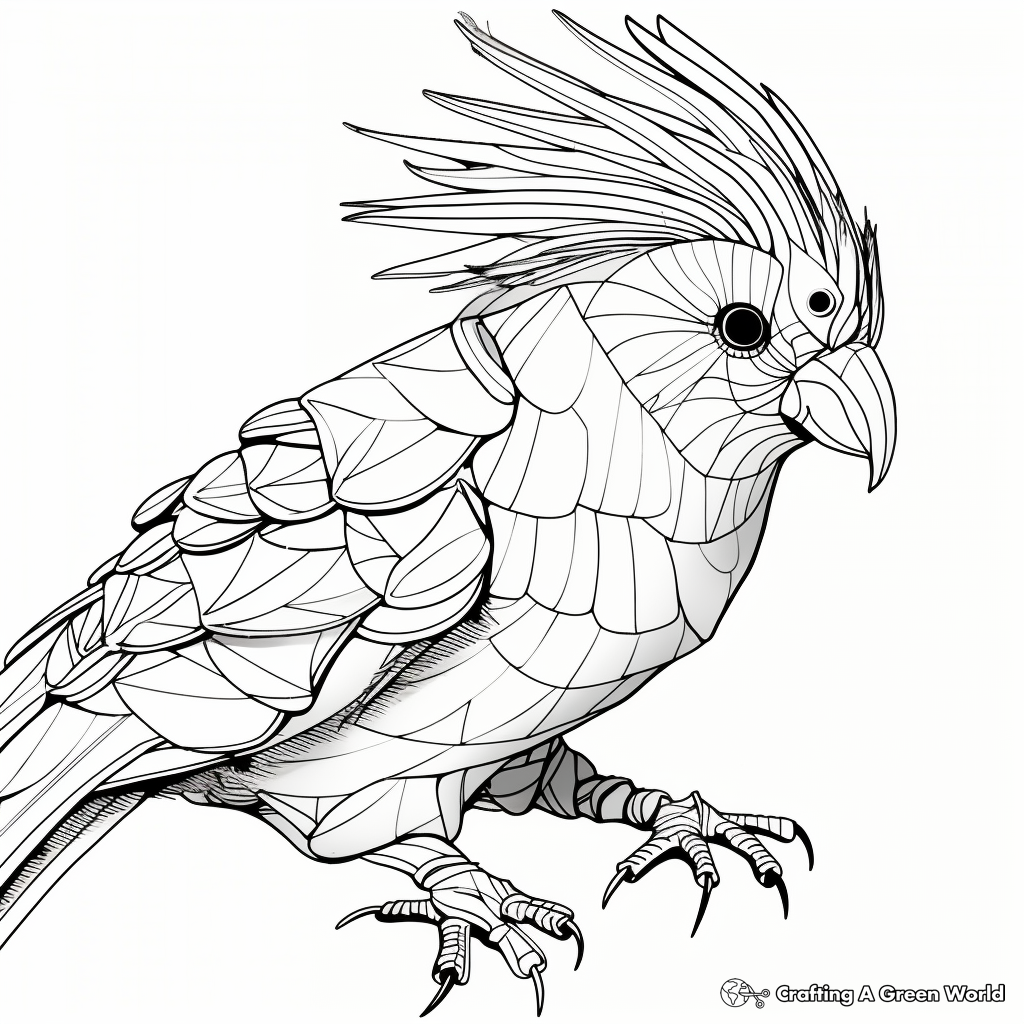 Creative Abstract Cockatoo Coloring Pages for Artists 2