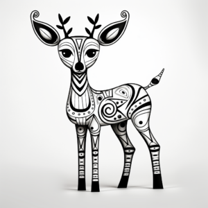 Creative Abstract Deer Coloring Pages 1