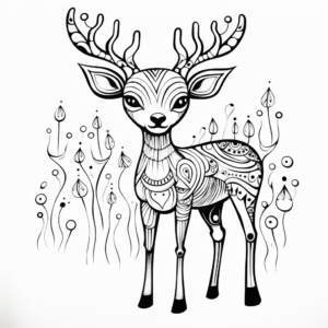 Creative Abstract Deer Coloring Pages 2