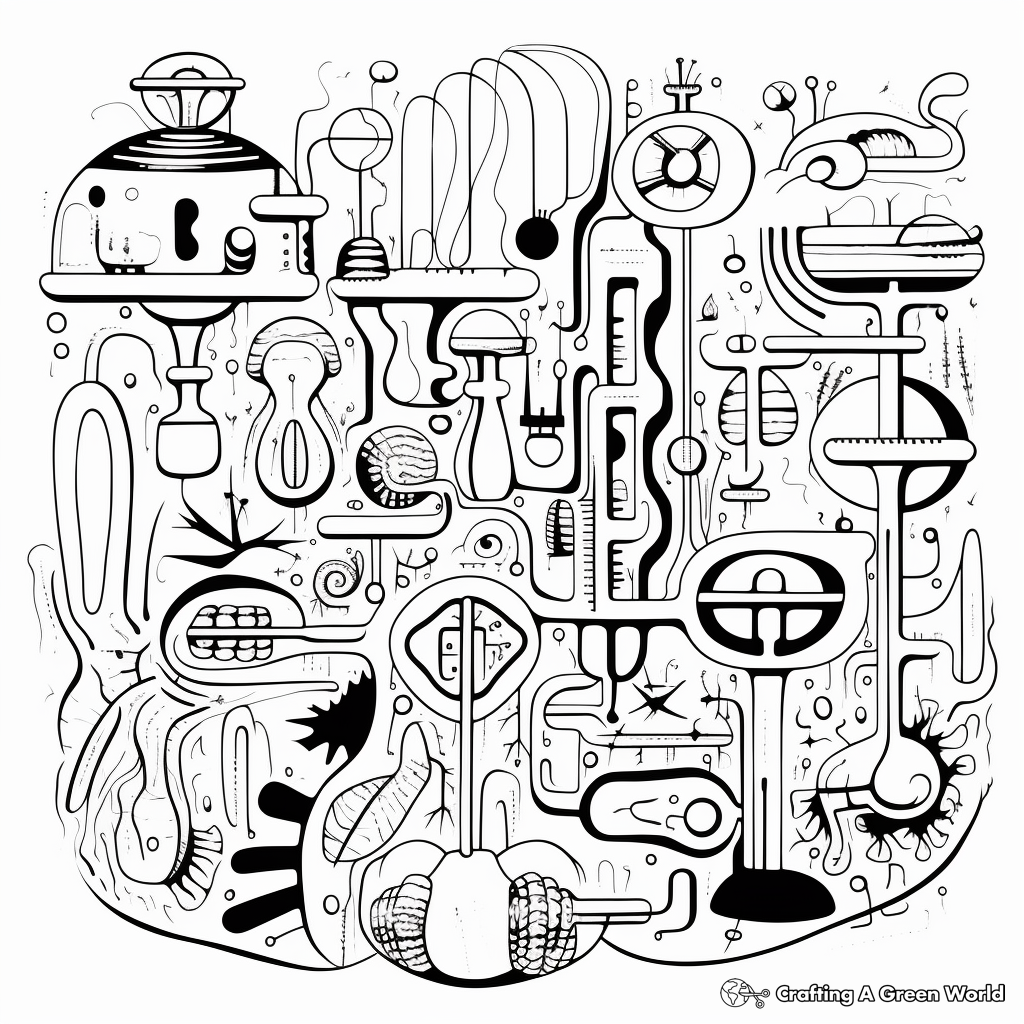 Creative Abstract Microbiology Coloring Pages 1