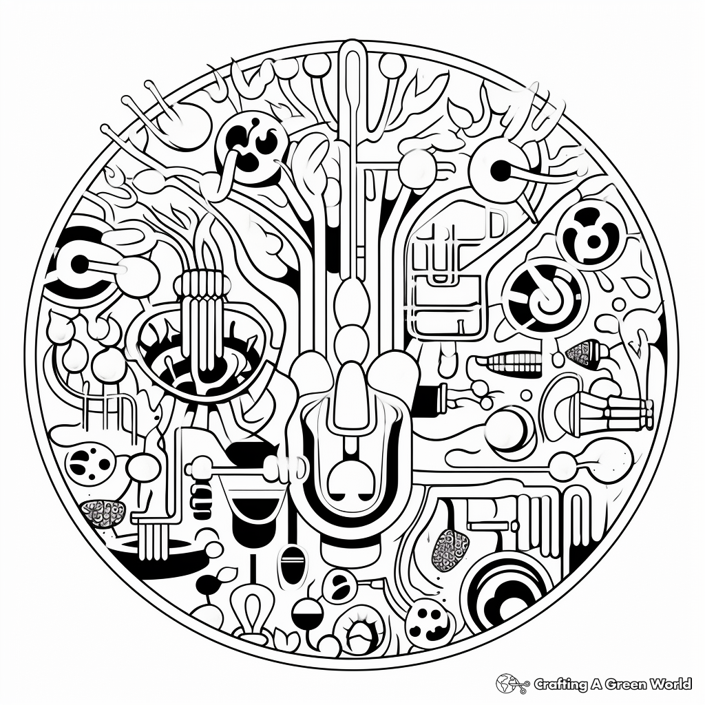 Creative Abstract Microbiology Coloring Pages 2