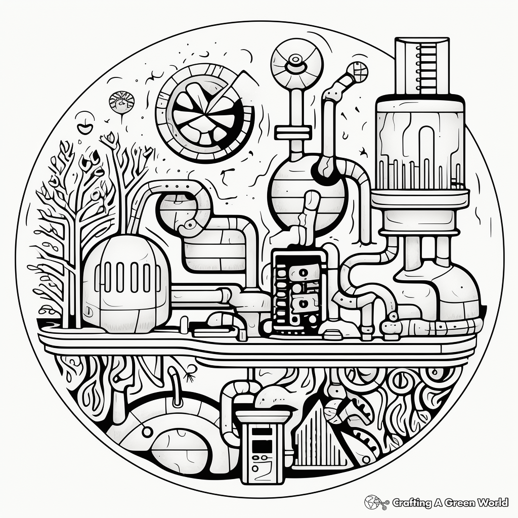 Creative Abstract Microbiology Coloring Pages 3