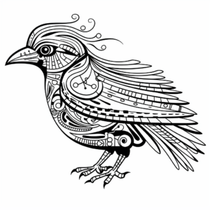 Creative Abstract Raven Coloring Pages for Artists 1