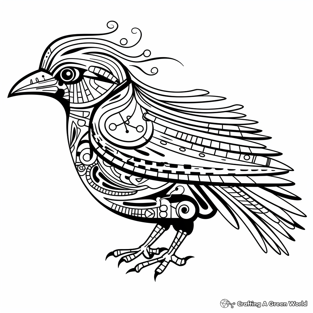 Creative Abstract Raven Coloring Pages for Artists 1