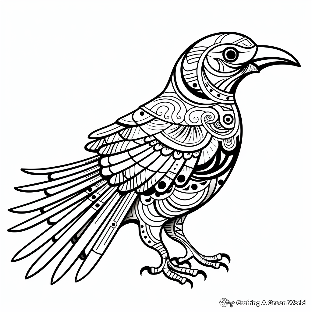 Creative Abstract Raven Coloring Pages for Artists 2