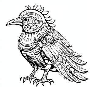 Creative Abstract Raven Coloring Pages for Artists 3