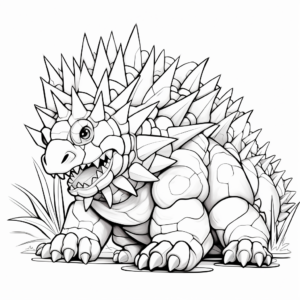 Creative Abstract Stegosaurus Coloring Pages for Artists 3