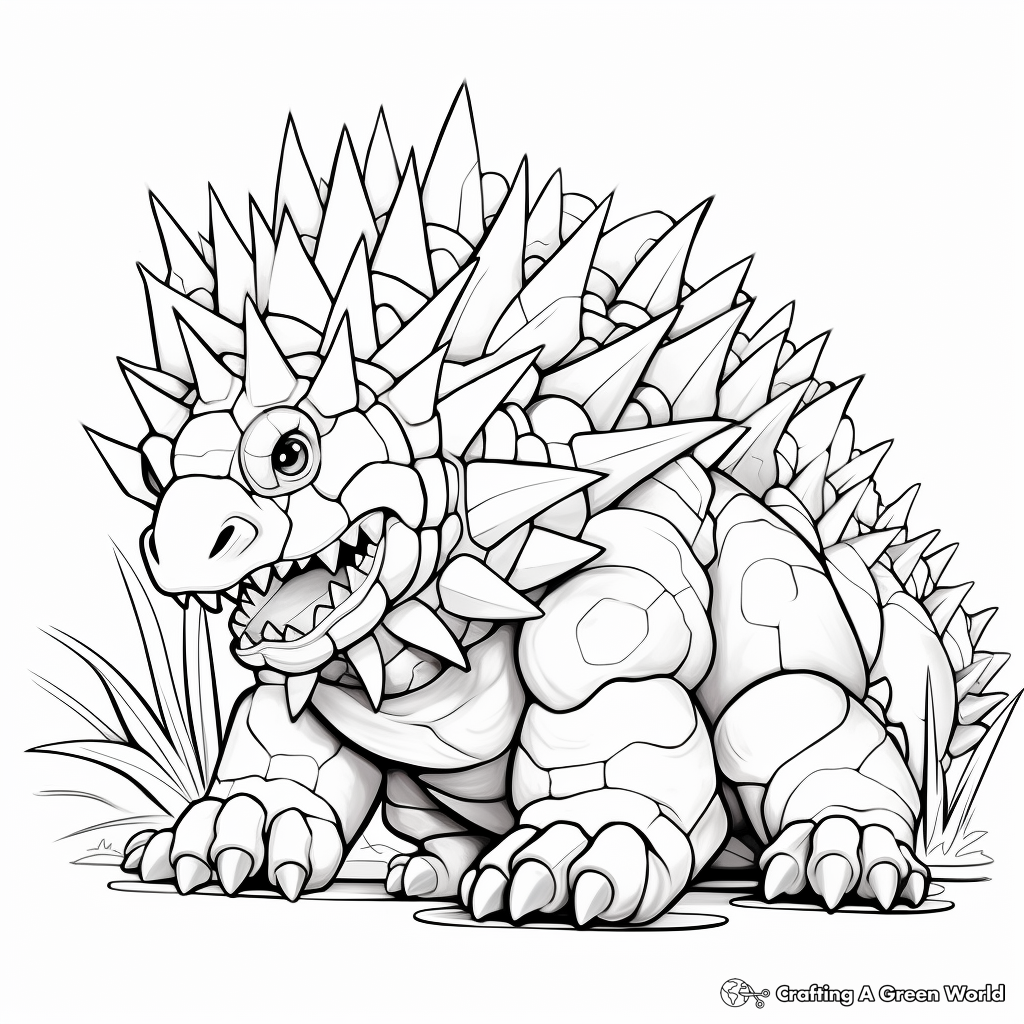 Creative Abstract Stegosaurus Coloring Pages for Artists 3