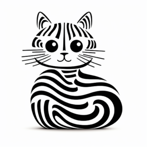Creative Abstract Striped Cat Coloring Pages 4
