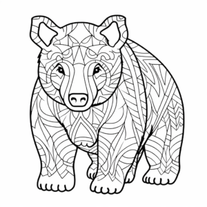 Creative Abstract Wombat Coloring Pages for Artists 1