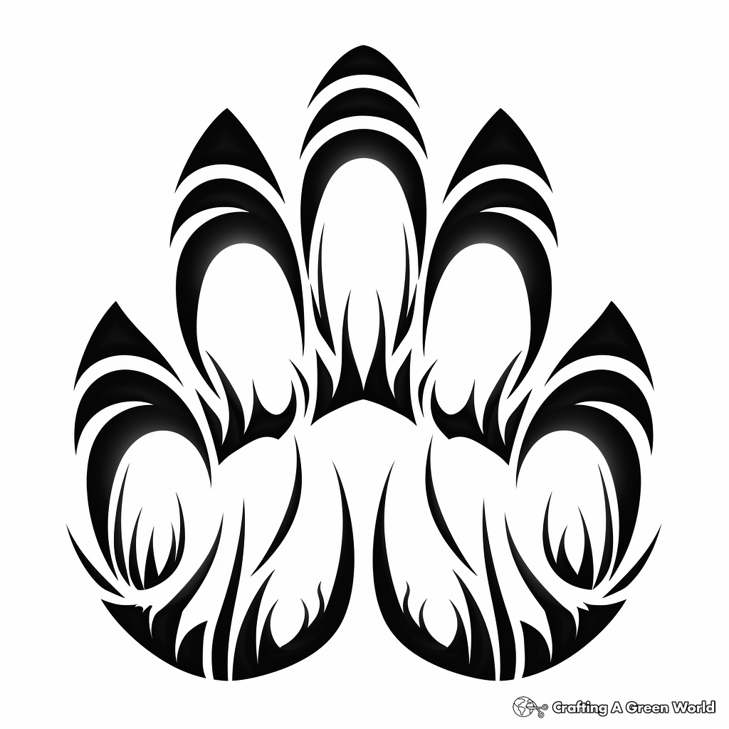 Creative Art with Abstract Bear Paw Coloring Pages 1