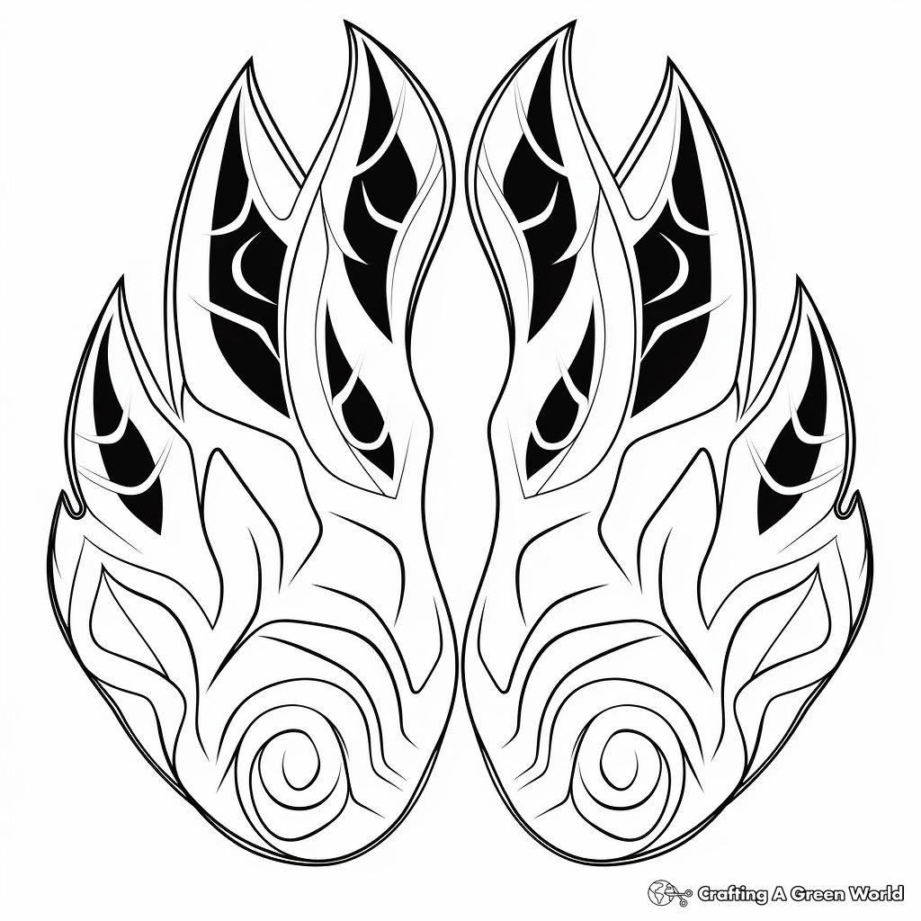 Creative Art with Abstract Bear Paw Coloring Pages 2