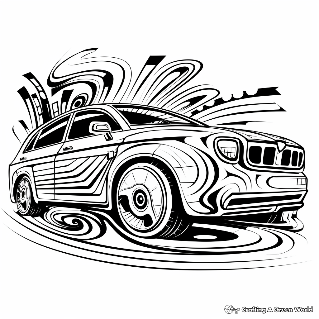 Creative Artistic Abstract Car Coloring Pages 2