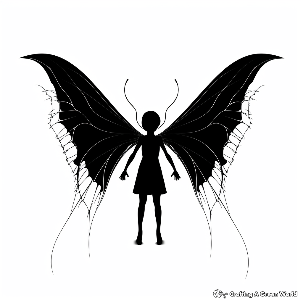 Creative Bat Wings Silhouettes Coloring Page 2