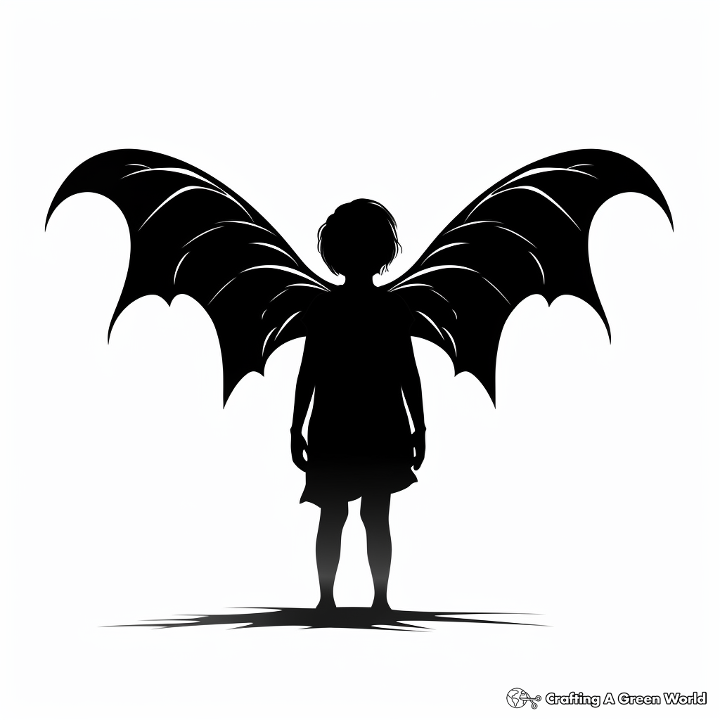 Creative Bat Wings Silhouettes Coloring Page 3