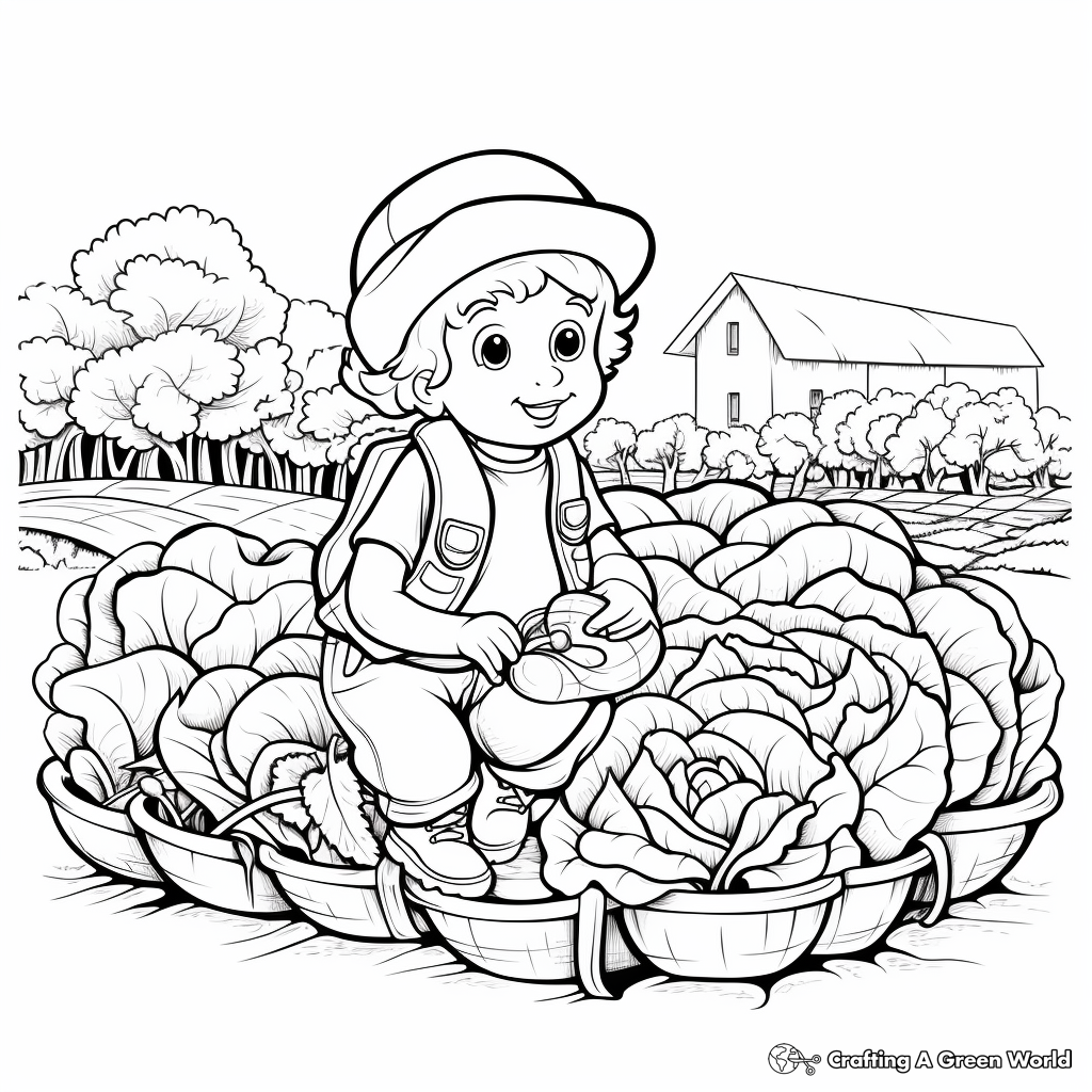 Creative Cabbage Garden Coloring Pages 2