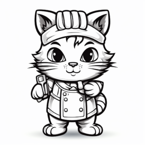 Creative Chef Kitty Coloring Pages 3