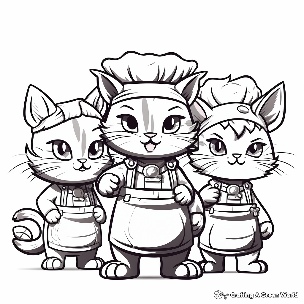 Creative Chef Kitty Coloring Pages 4