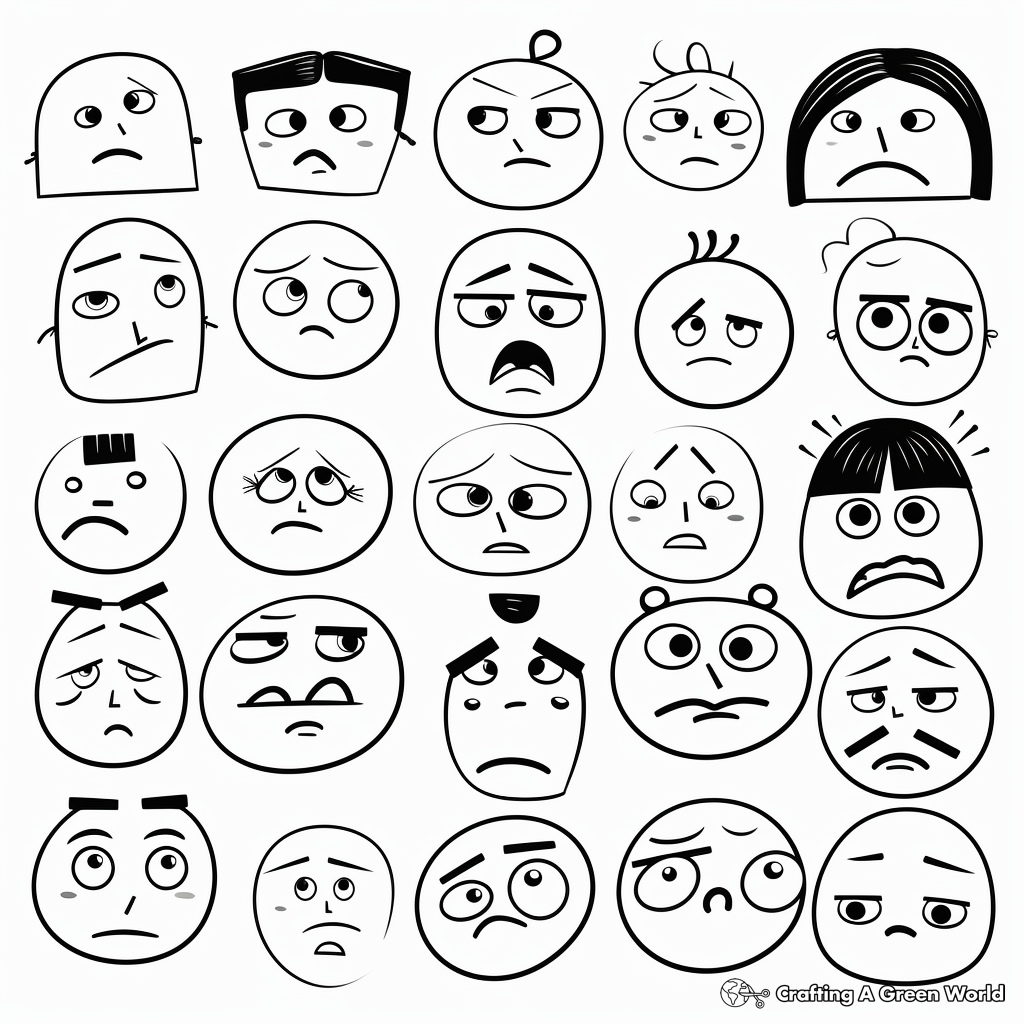 Creative Coloring Pages for Confused Faces 1