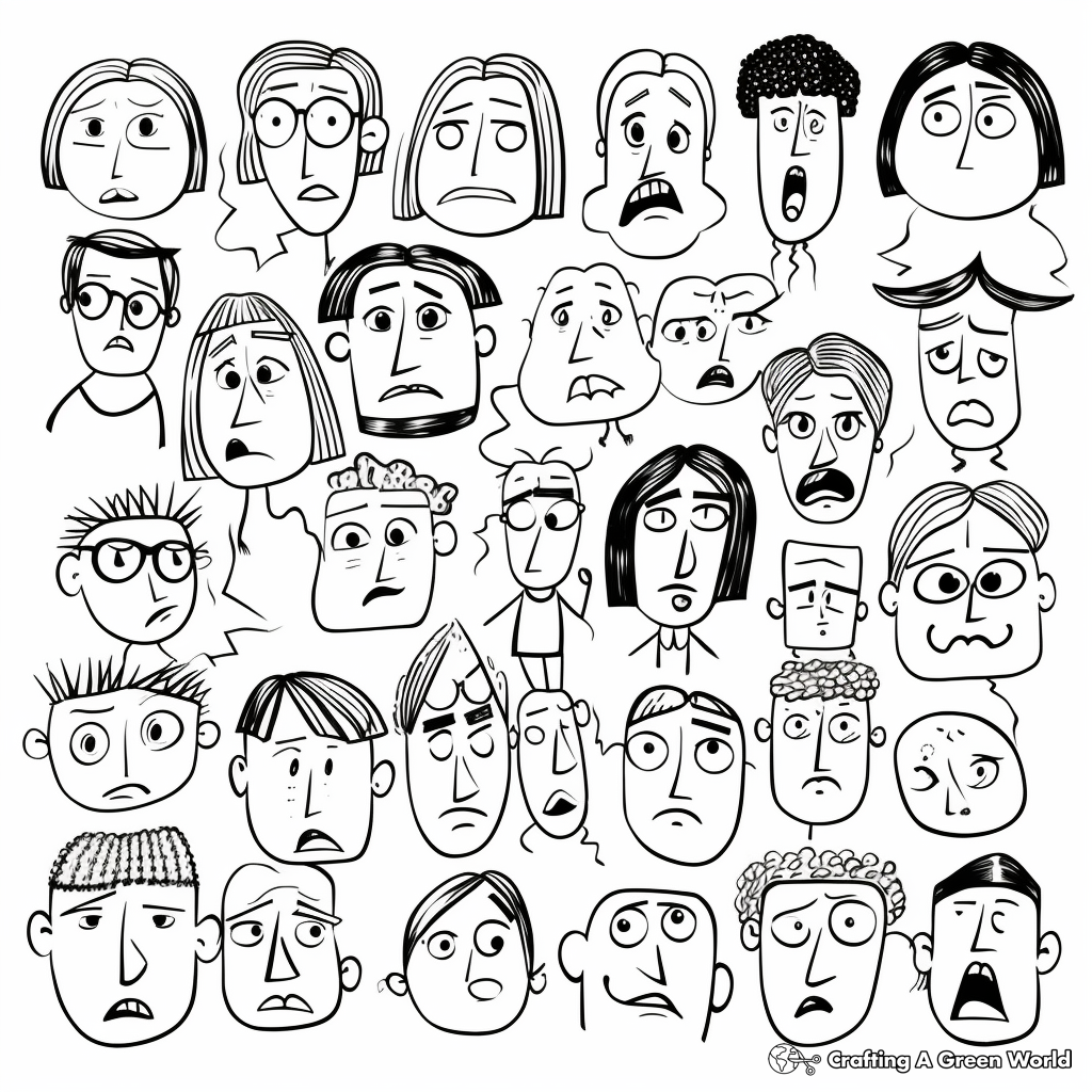 Creative Coloring Pages for Confused Faces 3