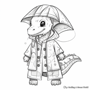 Creative Dinosaur Design Raincoat Coloring Sheets 4