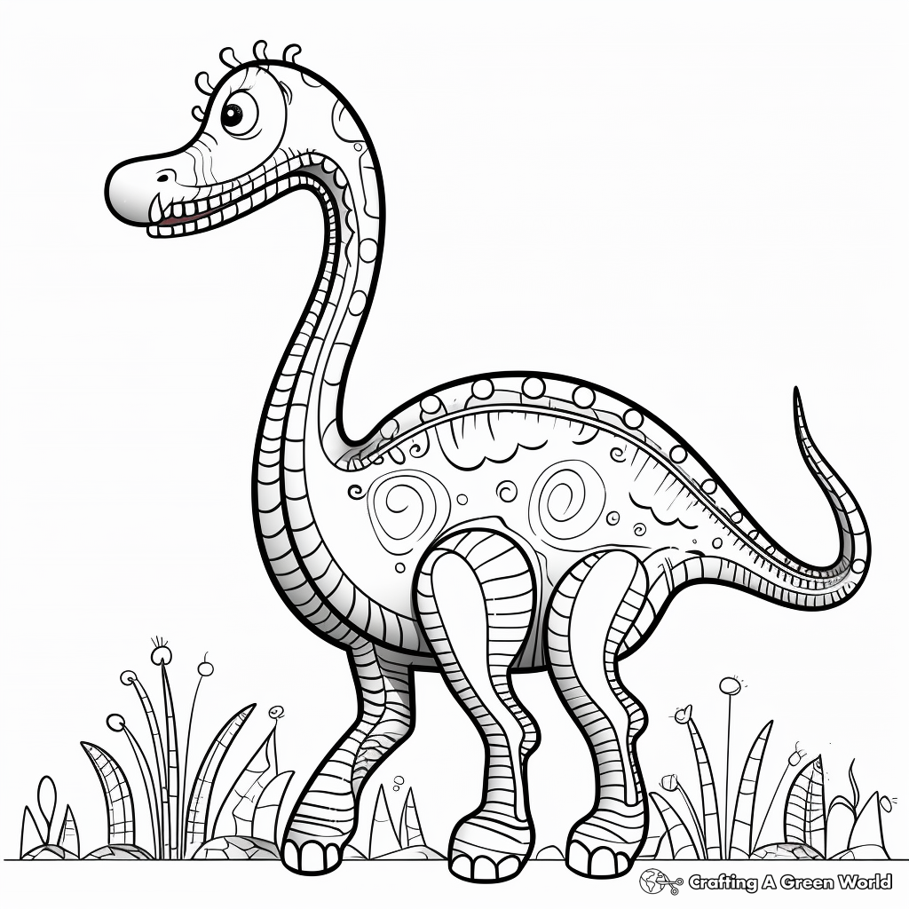 Creative Diplodocus Abstract Coloring Pages 2