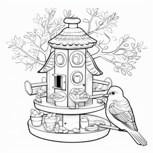 Creative DIY Bird Feeder Coloring Pages 2
