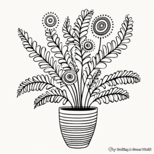 Creative Fern Plant Coloring Pages for Adults 3