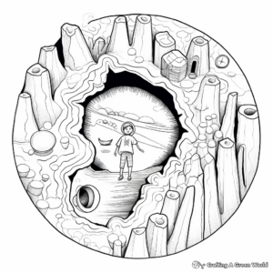 Creative Geode Shapes Coloring Pages 2