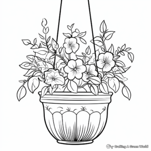 Creative Hanging Flower Pot Coloring Pages 3