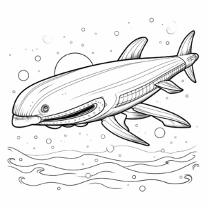 Creative Interpretation of Blue Whales in Outer Space Coloring Pages 3