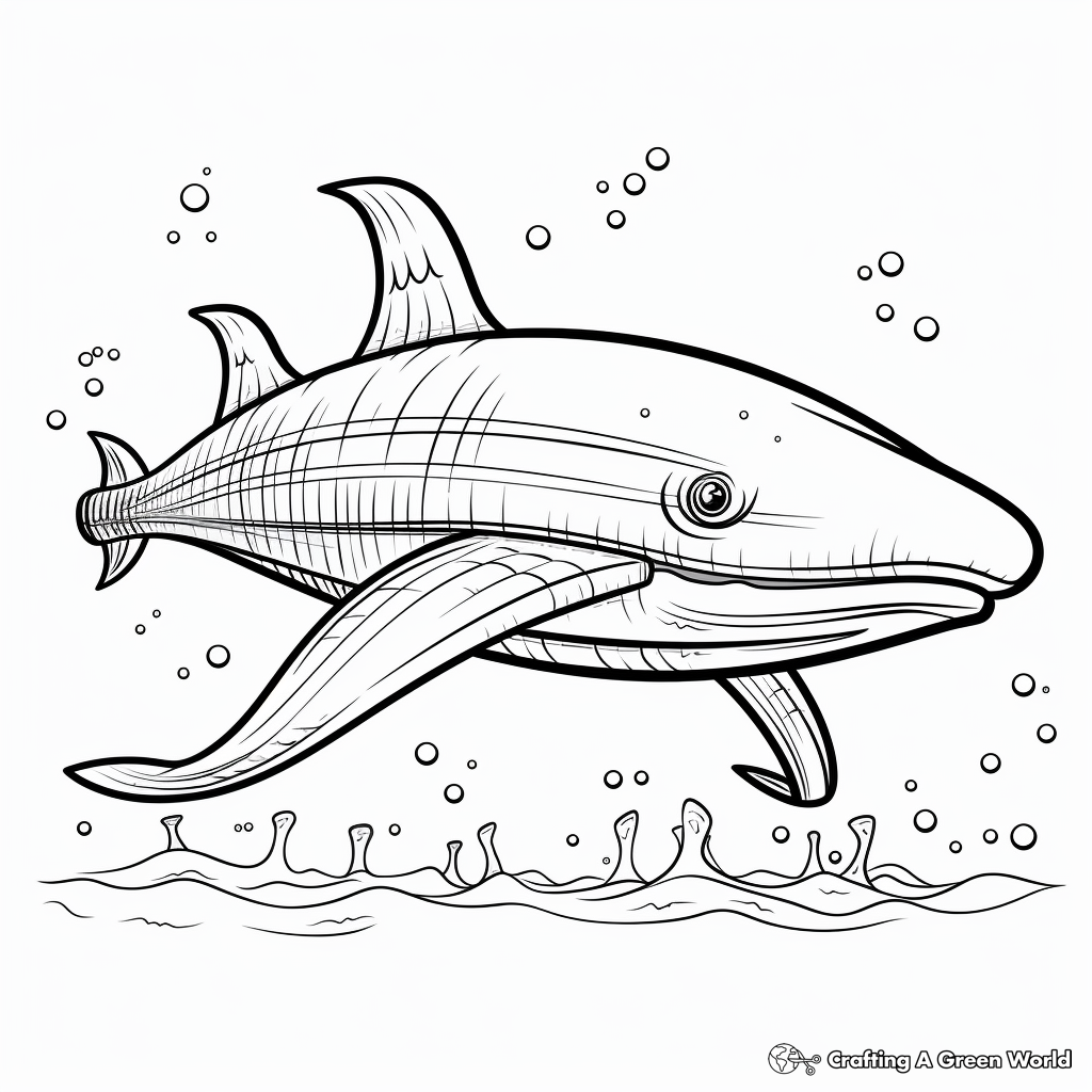 Creative Interpretation of Blue Whales in Outer Space Coloring Pages 4