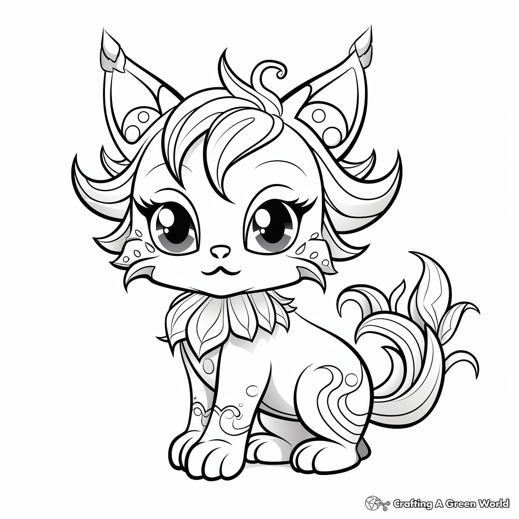 Creative Kitty Fairy Coloring Sheets for Adults 2
