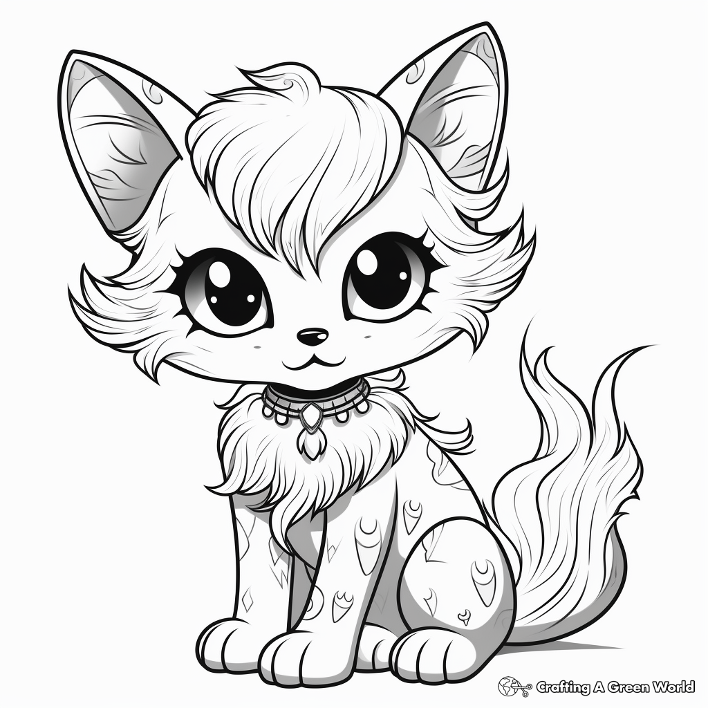 Creative Kitty Fairy Coloring Sheets for Adults 3